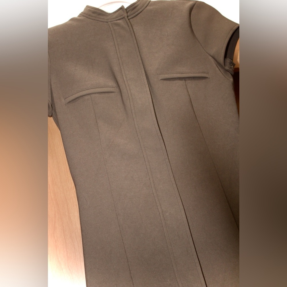 Zara Pocket Mini Dress-- Dark Khaki - Picture 4 of 9